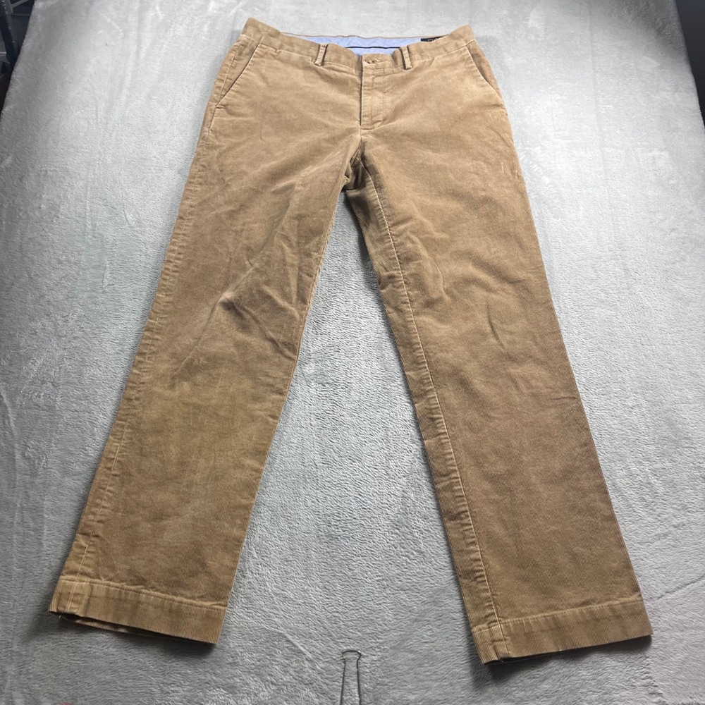 Polo Ralph Lauren Mens Classic Fit Corduroy Pants Tan Brown 34/34 Stretch Cotton